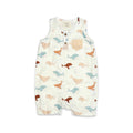 Viverano Organics - Whales Henley Baby Short Romper (Organic Muslin): 12-18M / Natural