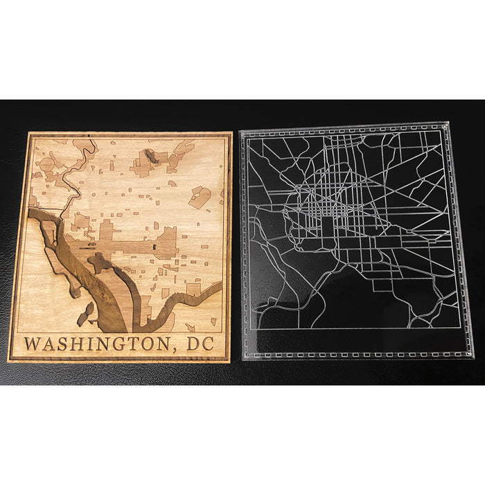 Washington DC Wood Layer Map - Glowforge