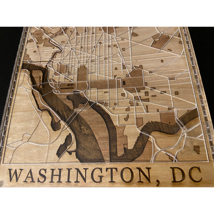 Washington DC Wood Layer Map - Glowforge