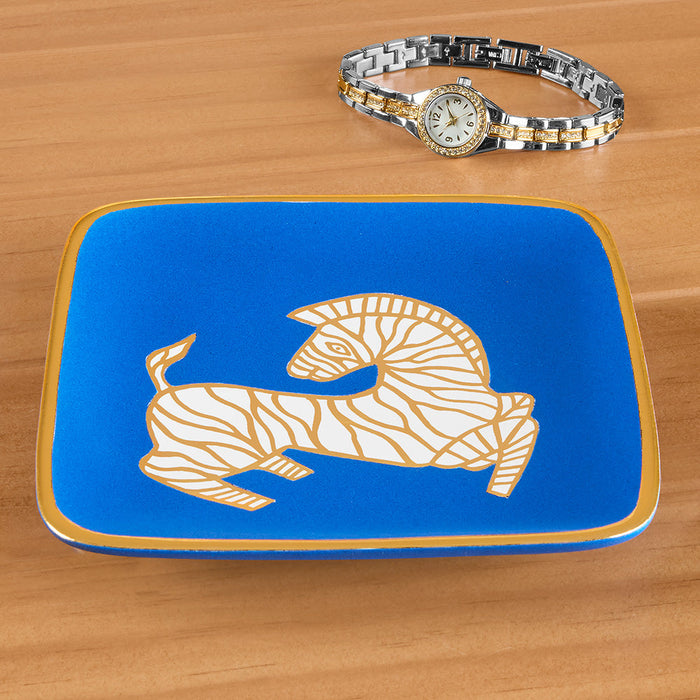 Waylande Gregory Ceramic Catchall Tray, Zebra