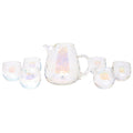 Vintage West Virginia Glass Draping Iridescent Cocktail Pitcher Set | The Hour Shop