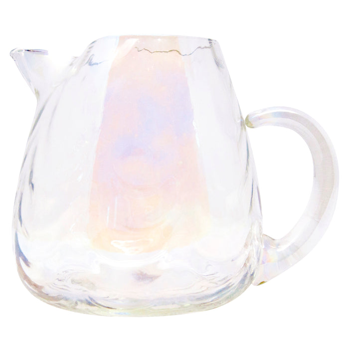 Vintage West Virginia Glass Draping Iridescent Cocktail Pitcher Set Pitcher Left | The Hour Shop
