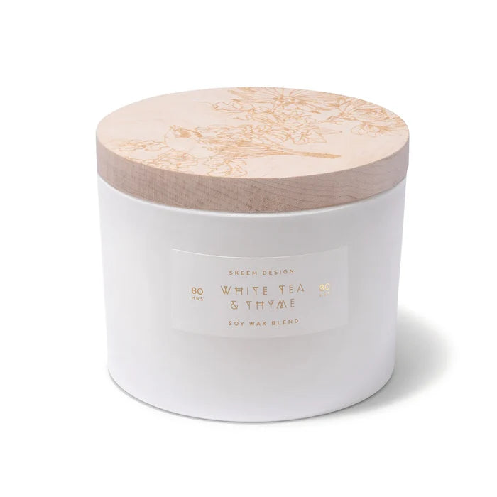 White Tea & Thyme Print Block Triple Wick Candle