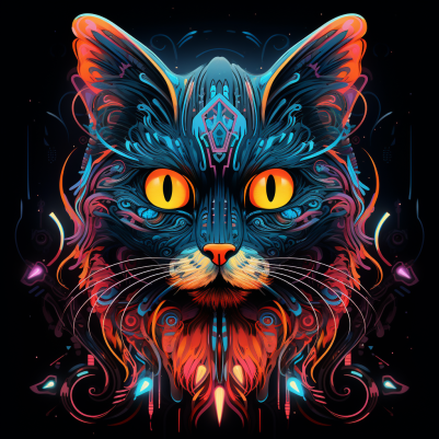 Wide Eyed Abstract Kitty