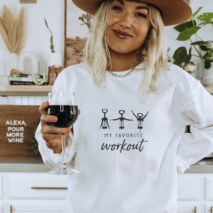 Wine Workout Crewneck Sweatshirt - Trendznmore