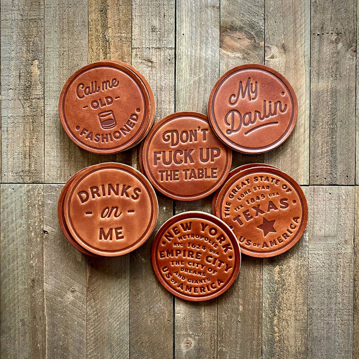 Y'all Leather Coaster