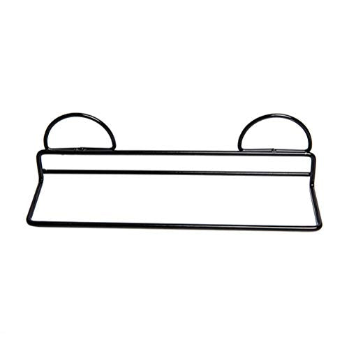 Yardwe Shoes Rack Organizer Wall Mounted Storage Shelf Shoe Holder Single Rack Metal Storage Organizer for Slippers Bathroom Door (Black)
