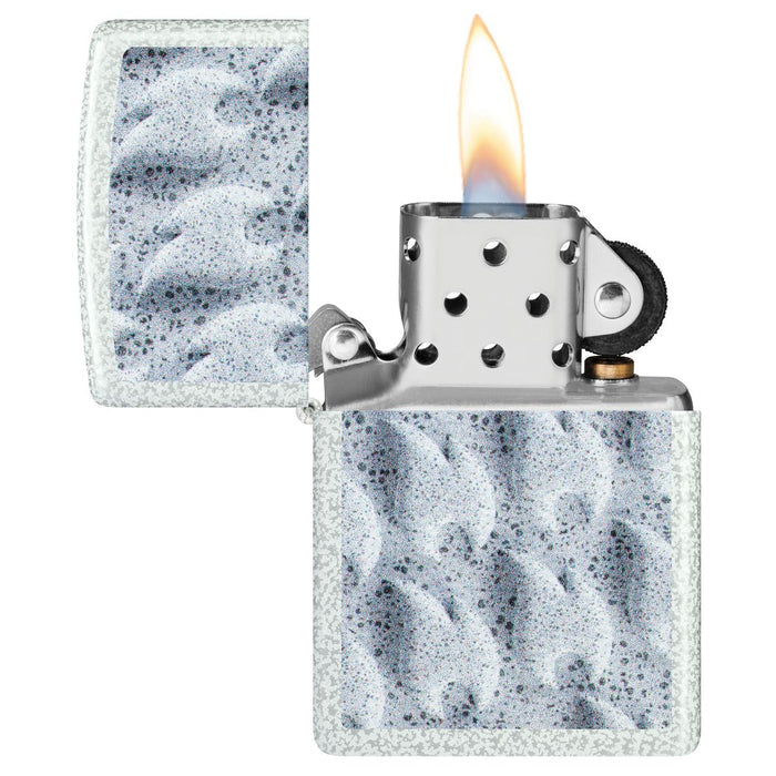 Zippo Lighter: Frozen Flames Design - Glacier 46599
