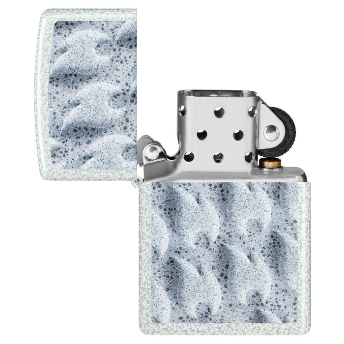 Zippo Lighter: Frozen Flames Design - Glacier 46599