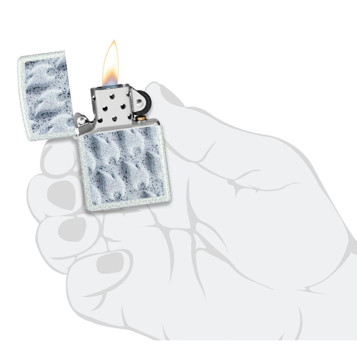 Zippo Lighter: Frozen Flames Design - Glacier 46599